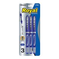 BAZIC Royal Blue Rollerball Pen (3/Pack) (Case of 24)
