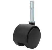 Twin Wheel Caster Solutions TWHN-40N-G02-BK 1.57" Diameter Nylon Wheel Hooded Non-Brake Caster, 5/16" Diameter x 1-1/2" Length Grip Neck Stem, 67 lb Capacity Range