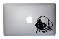 Cute Little Pug Puppy Vinyl Decal for MacBook, Laptop or Other Device 5 Inch (Black)