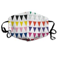YUIOP Multi Coloured Bunting Printed Mask Neutral Mask for Men and Women Polyester Dust-Proof Breathable Mask