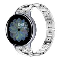 YOFUNTLE Compatible for Samsung Galaxy Watch Active 2 (40mm/44mm) Band,Women Metal Crystal Jewelry Bracelet Strap Wristband Replacement for Samsung Galaxy Watch Active/Galaxy Watch 42mm (Silver)