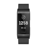 Yutior Metal Bands Compatible with Fitbit Charge 3 and Charge 3 SE Fitness Tracker, Stainless Steel Magnetic Small (5.5" - 8.5") Large (6.1" - 9.9") Replacement Strap for Women Men