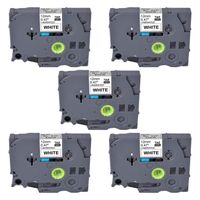 Replace TZe 231 P Touch Label Tape, Black on White TZe Tape 12mm 0.47 Laminated Tze231 Label Tape Compatible with P-Touch PT-D210 PT-D200 PT-1750 PT-1880 PT-H100 PT-P700 PT-D600 (26.2ft), 5-Pack