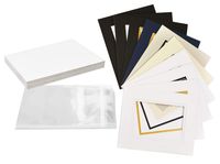 Golden State Art, Pack of 10 Complete Set, Mix Colors 8x10 Picture Double Mat for 5x7 Photo with White Core Bevel Cut Mattes. Includes 10 Acid Free Double Mats & 10 Backing Board & 10 Clear Bag