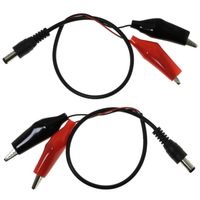 RuiLing 2-Pack DC 5.5x2.1mm Power Plug Male Adapter Connector to 30cm Double Crocodile Alligator Clip Cable