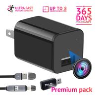 1080P USB Hidden Camera Motion Detection Nanny Cam Premium Pack Surveillance Camera Mini Spy Camera Nanny Camera Spy Camera Charger Hidden Camera Charger