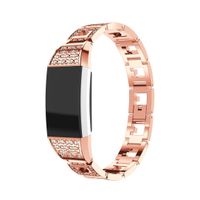 GBSELL Fashion Sport Stainless Steel Watch Band Wrist Strap for Fitbit Charge 2 (Rose Gold)