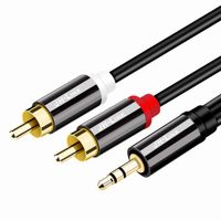 3.5mm to 2-Male RCA Audio Stereo Subwoofer Cable for Car Audio/Stereo/Speaker/Hi-Fi/Smartphone, JH-Link RCA Cable 15ft.