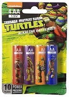 AMAV Toys Teenage Mutant Ninja Turtles AA Alkaline Batteries (4 Piece), Multi Color