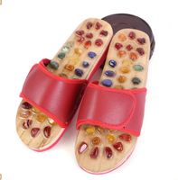 Oudan Foot Massage Slippers Women/Men Health Care Pebble Sandals Reflexology Feet Old Acupuncture Massager Shoes, Red, 40 (Color : Red, Size : US 9)