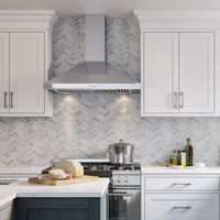 CAVALIERE Range Hood - 30" Inch Wall Mount Stainless Steel Kitchen Exhaust Vent | Commercial Grade Baffle Filters | 400 CFM | 3 Fan Speeds | Push Button Control Panel | LED lights
