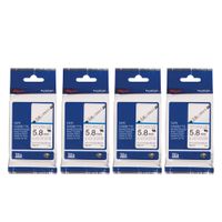 Genuine HSe-211 5.8mm Heat Shrink Tube Tape Cassette (4pcs) - Black on White [Brothor]