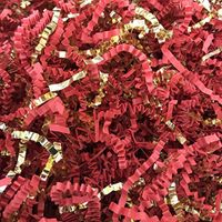 Black Cat Avenue 1 LB Red & Gold Crinkle Cut Paper Shred Filler for Gift Wrap and Basket Filler