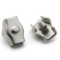 12 PCS M2 Simplex Single Bolt Wire Rope Clips Stainless Steel Cable Clamp for 1/16" Diameter Wire Rope