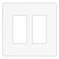 EATON PJS262W Arrow Hart Pjs262 Decorative Screw less Wall Plate, 2 Gang, 4-1/2 In L X 4.56 In W X 0.08 In T, White