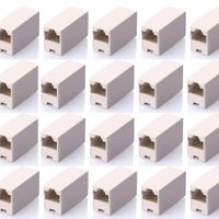 SIENOC 20 Pcs RJ45 Coupler Ethernet Cable Extender Female to Female Straight Modular Inline Coupler (20 Packs RJ45 Female to Female Plug Coupler)