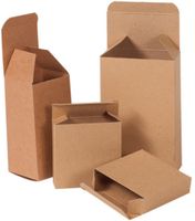 Bauxko 3 5/8" x 1" x 3 5/8" Kraft Reverse Tuck Folding Cartons, 50-Pack (xRTC33-50)