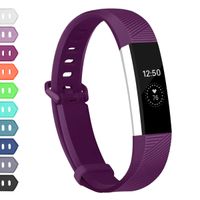 Wekin Replacement Bands Compatible for Fitbit Alta HR and Alta, Breathable Sport Silicone Wristbands Bracelet with Secure Metal Buckle for Woman Men (Large, Rose red)