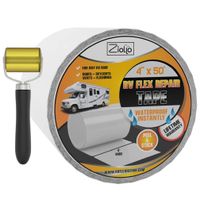 Ziollo RV Flex Repair Tape | White | 4 inch x 50 Foot Roll | Seal and Waterproof Roofs | Bond to EPDM Rubber with Butyl Sealant | Seam | Vent | Skylight | Flashing | Motorhome | Trailer | Camper |