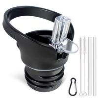 Standard Size Straw Lid for Hydro Flask Standard Size Bottle & Simple Modern Narrow Bottle.(Black)