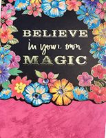 Molly & Rex Gold Foil & Gem Embellished Floral Mini Pocket Notepad ~ Believe in Your own Magic 61548