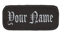 Name Patch Uniform Work Shirt Personalized Embroidered Charcoal/Charcoal Border.