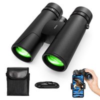 TONDOZEN 10X42 Compact Binoculars for Adults Kids with Phone Adapter, BAK-4 Prism Binoculars for Bird Watching, Cruise, Sports, Concerts, Hunting, Trip with Carrying Bag Neck Strap