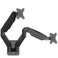 WALI Dual LCD Monitor Fully Adjustable Gas Spring Wall Mount Fit 2 Screens VESA up to 27 inch, 14.3 lbs. Weight Capacity per Arm (GSWM002), Black