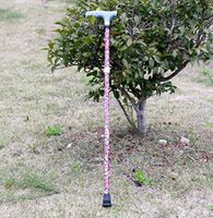 CW&T WW Old People Crutches Portable Aluminum Alloy with Lights Foldable Non-Slip Telescopic Walking Sticks