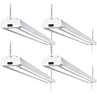 Hykolity 5000K LED Shop Light Linkable, 4FT Daylight 42W LED Ceiling Lights for Garages, Workshops, Basements, Hanging or FlushMount, with Plug and Pull Chain, 4200lm, ETL- 4 Pack