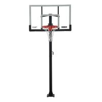 Lifetime Products Crank Adjust In Ground Basketball Tempered Glass Backboard, 54"