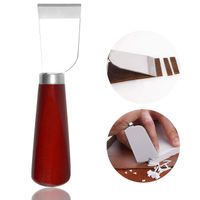 Leather Skiving Knife, Leather Working Knife Tools with Wooden Handle and Steel Body for DIY Leathercraft Cutting