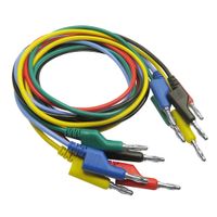 5pieces 1M 4mm Banana to Banana Plug Soft Silicone Test Cable Lead for Multimeter 5 Colors