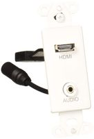 C2G HDMI/3.5mm Pass Through Single Gang Electrical Distribution Wall Plate White (39872)