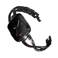 Mtozon Metal Bands Compatible with Fitbit Versa 2/Versa Lite/Versa for Women, Slim Bling Bracelet Rhinestones Breathable Wristbands, Black
