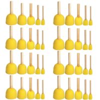 WFPLUS 40pcs 5 Sizes Round Paint Foam Sponge Brush Set Kids Painting Tools Sponge Stippler Set for Painting Crafts and DIY