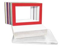 Golden State Art, Pack of 25 Mix Pre-Cut 5x7 Picture Mat for 4x6 Photo with White Core Bevel Cut Mattes Sets. Includes 25 High Premier Acid Free Bevel Cut Matts & 25 Backing Board & 25 Clear Bags