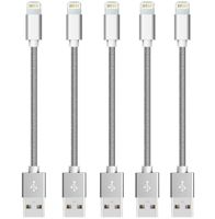 CableCord Replacement USB Charging Cable/Data Sync Short USB Compatible for iPhoneX Case/8/8 Plus/7/7 Plus/6/6s Plus,iPad Mini- Space Grey, 8-inch, 5-Pack