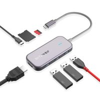 USB C Hub, BlitzWolf 7 in 1 USB C Adapter with 4K HDMI, 100W PD Power Delivery, 3 USB 3.0 Ports, SD/TF Card Reader, for MacBook Pro 2019/2018/2017, MacBook Air 2018, ChromeBook, More Type C Devices