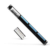 AMPCOM Detachable Series CAT6 24 Ports Patch Panel, Rack Mount - 1U, 19 inch, RJ45 Ethernet 568A 568B, 50u Gold Plated, with Rear Cable Management Bar