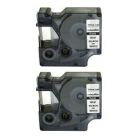 NEOUZA Compatible for DYMO Rhino IND Black on White Vinyl Label Tape 18444 12mm 1/2" (2PK)