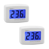 Voltage Test Monitor, DROK 2 pcs Plug In Digital Volt Meter AC 80-300V Flat US Plug LCD Display Voltmeter 110V 220V Voltage Measuring Monitor Panel Power Line Volt Tester Gauge