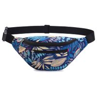 DAITET Fanny Pack for Men, Women, Kids,Outdoors, Workout Waist Bag Adjustable Belt, Waterproof Travel Bag, Running Bag fit for iPhone Samsung (Blue Leaf)