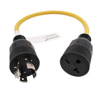 Parkworld 60547 Generator 4 Prong 20A Locking L14-20P Male to 6-15R T-Blade Female (Also for 6-20R) 250V, 20A, 5000W (2FT)