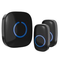 Wireless Doorbell by SadoTech - Waterproof Door Bells & Chimes Wireless Kit - Over 1000-Foot Range, 52 Door Bell Chime, 4 Volume Levels with LED Flash - Wireless Doorbells for Home - Model CX (Black)