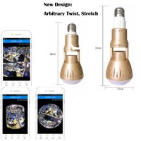 Upgrade Wireless Bulb Hidden Camera -LiyaHa 360 Degree Panoramic Fisheye Lens LED Security Night Vision Cameras Lights Remote View Motion Detection