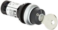 Eaton C22-WRS-MS1-K02 Key Operated Selector Switch, 2 Positions, Maintained Operation, Silver Bezel, DPST-2 NC Contacts