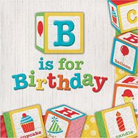 ABC Blocks Birthday Napkins, 48 ct