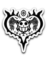 95Vibes One Piece Inspired Trafalgar Law Heart Pirates Tatoo Vinyl Decal Sticker 3''x4''