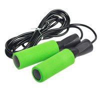 Emoly Adjustable Jump Rope with Carrying Pouch - Cardio Jumping Rope for Men, Women, and Children of All Heights and Skill Levels （Green）
